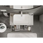 MEXEN/S - Rivel koupelnová skříňka pod umyvadlo 90 cm s deskou, 2 zásuvky, reliéf , šedá mat 91A20-09047-2-BFFC62