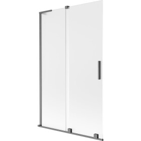 MEXEN/S - Velar L dvoukřídlá posuvná vanová zástěna 110 x 150, dekor, grafit kartáčovaná 896-110-003-31-66