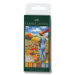Popisovač Faber-Castell Pitt Artist Pen Brush Fall 6 ks, hrot B, podzimní odstíny