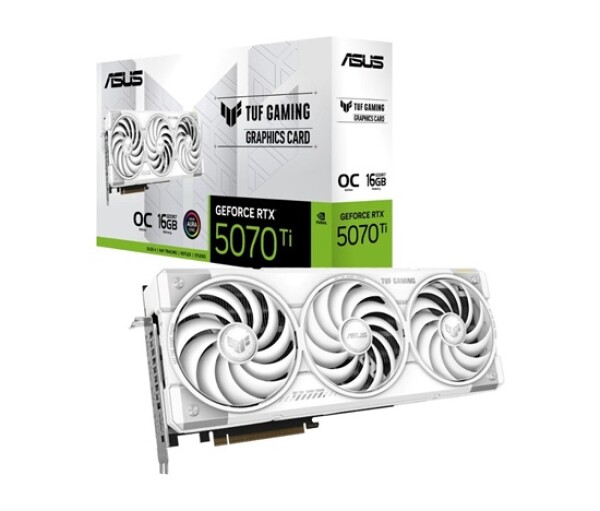 ASUS VGA NVIDIA GeForce RTX 5070 Ti TUF GAMING 16GB OC WHITE, 16GB GDDR7, 3xDP, 2xHDMI EDF_1887673