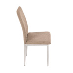 Židle jídelní, béžová látka, šedé kovové nohy