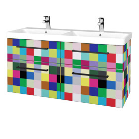 Dřevojas - Umyvadlová skříňka Q MAX SZZ4 120 - Individuální odstín dle RAL/NCS / Úchytka T06 / Individuální odstín dle RAL/NCS 332280H