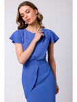 Pouzdrové šaty s páskem S336 modré - Stylove M