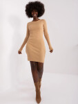 Velbloudí pruhované basic bodycon šaty JEDNA VELIKOST
