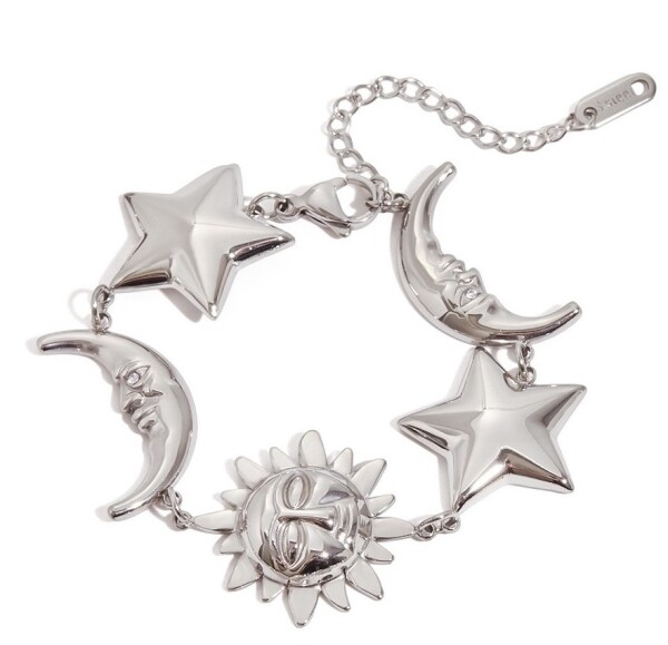 ELENYS Luna Stella – náramek z prémiové oceli Délka náramku: 17+5 cm / max. 22 cm