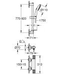 GROHE - Precision Feel Sprchový set s termostatem, 3 proudy, chrom 34853001