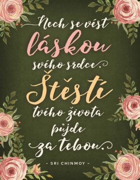 Magnet na lednici - Nech se vést láskou svého srdce. Štěstí tvého života půjde za tebou - Sri Chinmoy
