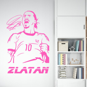 Samolepka Fotbalista Zlatan Ibrahimovič Barva: růžová, Velikost: 60 x 40 cm