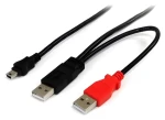 StarTech USB Y kabel pro externí disk černá / 1x Mini-USB / 2x USB-A / 1,8 m (USB2HABMY6)