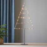 STAR TRADING Dekorativní LED stromek Triangle Tree 90 cm, stříbrná barva, plast