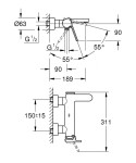 GROHE - Plus Vanová baterie, kartáčovaný Hard Graphite 33553AL3