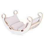 PLUSH NEST PLUSH NEST Dřevěné houpátko Mini 2v1 (XS) s polštářem (světle béžové / bílé)