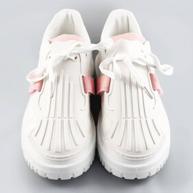 Bílo-růžové dámské sportovní boty se zakrytým šněrováním (RA2049) Bílá XL (42)