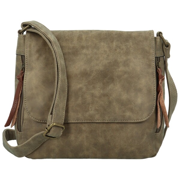 Trendy dámská koženková crossbody kabelka Anelise, béžová