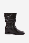 Kožené Dámské Kotníkové Boty S Vráskou Vyteplené Maciejka K7211 02 Černé 37