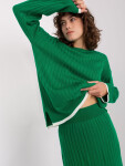 Zelená dvoudílná dámská pletená souprava