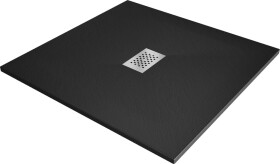 MEXEN/S - Hugo sprchová vanička SMC 100 x 100, černá, krytka nerez 42701010-X