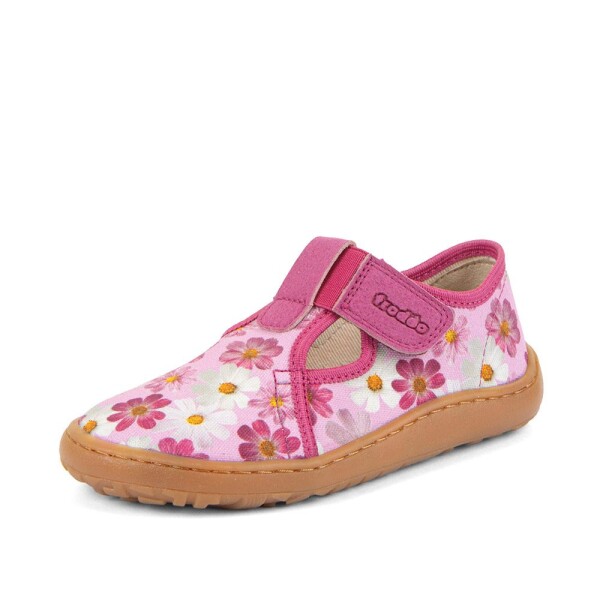 Dívčí plátěné barefoot přezůvky CANVAS T-BAR FLOWERS Froddo G1700439-4 - 31