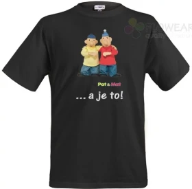 Pánské tričko Pat a Mat GESTO černé
