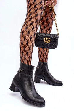 Dámské kotníkové boty s nízkým podpatkem JC101P Černá - Seastar černá 39