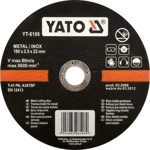 YATO Řezný kotouč na kov INOX 230x22x2,0 mm / Řezný kotouč / Nerezová ocel / O 230 mm