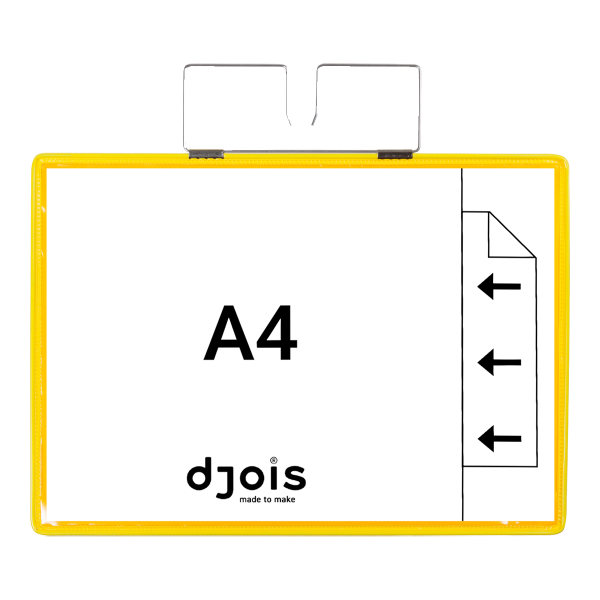Djois identifikační kapsa se závěsem, A4, žlutá, 10 ks
