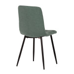 Židle jídelní, zelená látka, černé kovové nohy