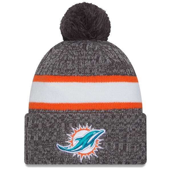 New Era Pánská zimní čepice Miami Dolphins NFL Gray 2023 Sideline Sport Knit