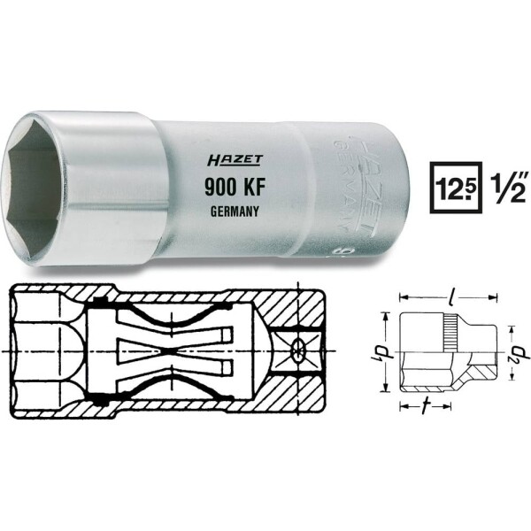 Hazet HAZET 900AKF vnější šestihran nástavec na zapalovací svíčky 16 mm 5/8 1/2