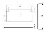GEBERIT - Option Zrcadlo s LED osvětlením, 140x70 cm, hliník 502.811.00.1