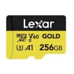 Lexar Gold microSDXC 256 GB / V60 / U3 / A1 / Rychlost čtení až: 280 MBs / Rychlost zápisu až: 180 MBs (LMSGOLD256G-BNNNG)