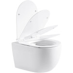 CERANO - WC závěsné Felci, Rimless - bezokrajové splachování + Slim/SoftClose sedátko - bílá lesklá - 53x37 CER-417377
