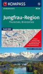 Oblast Jungfrau, jezero Thun, jezero Brienz 1:40 000 / turistická mapa KOMPASS 84