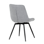 Židle jídelní, šedá látka, černý kov, otočný mechanismus 90°/90° (L/P) - funkce reset