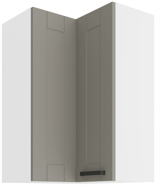 Horní rohová skříňka Luna 60x60 GN-90 2F (90°) Barva korpusu: Bílá, Barva dvířek: Clay Grey