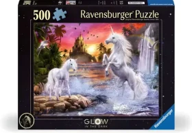 RAVENSBURGER Svítící puzzle Jednorožci u řeky