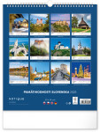 NOTIQUE Nástenný kalendár Pamätihodnosti Slovenska 2025, 30 x 34 cm Slovensky