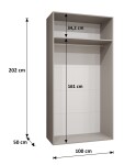 Šatní skříň Abi Alicante 2 Rozměry: 150 cm, Pásky / úchyty: Zlatý, Barva korpusu + barva dveří: Bílá + Bílá
