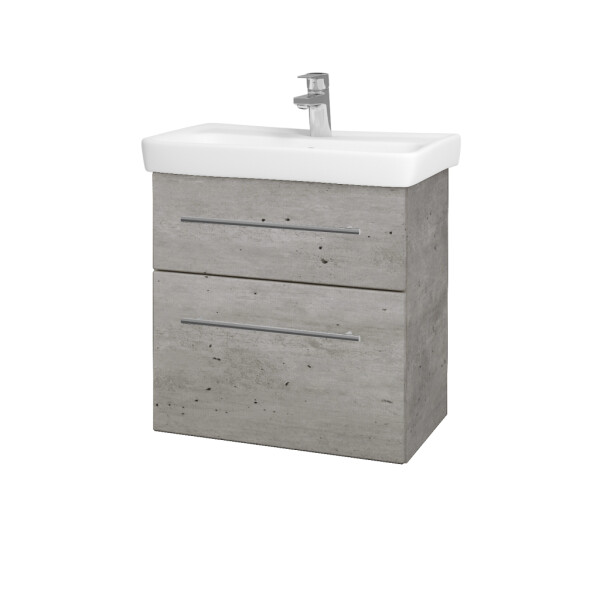Dřevojas - Umyvadlová skříňka GO SZZ2 60 - D01 Beton / Úchytka T02 / D01 Beton 148584B