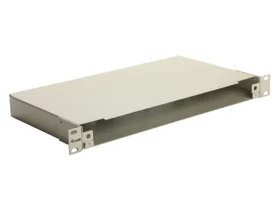 Equip 19" optická spojovací skříň šedá / Spojovací box / 1U / ocel / bez čelního panelu / max. 48 vláken (337112)