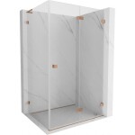 MEXEN/S - Lunar-F L sprchový kout skládací dveře pravá 80 x 70, transparent, měď kartáčovaná 836L-080-070-65-00-P