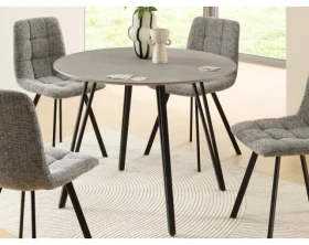 Kulatý jídelní stůl Floris 100 cm, imitace šedého kamene