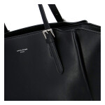 Prostorná dámská koženková kabelka Sirina, černá