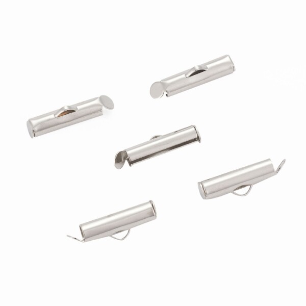 Železné zakončovací trubičky - 10 x 5,5 mm - platinové - 1 ks