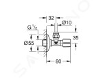 GROHE - Universal Rohový ventil, kartáčovaný Hard Graphite 22037AL0