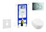 GEBERIT - Duofix Modul pro závěsné WC s tlačítkem Sigma01, lesklý chrom + Villeroy Boch - WC a sedátko, DirectFlush, SoftClose, CeramicPlus 111.355.00.5 NI2