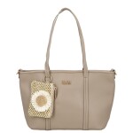 Trendy dámská koženková kabelka na rameno Felicia, tmavě béžová