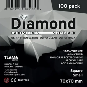 TLAMA games Obaly na karty Diamond Black: Square Small (70x70 mm) (80 mikronů, 100 ks)