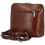 Luxusní dámská kožená crossbody kabelka Defra, hnědá