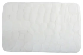 MSV PEBBLES koupelnová předložka 40 x 60 cm bílá / Polyester, PU pěna / Protiskluzová